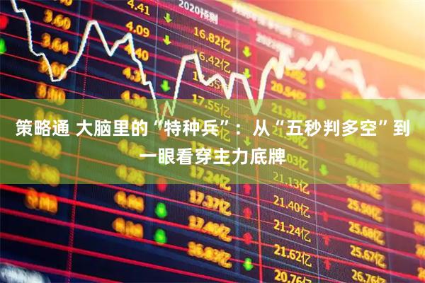 策略通 大脑里的“特种兵”：从“五秒判多空”到一眼看穿主力底牌