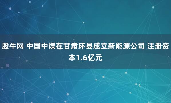 股牛网 中国中煤在甘肃环县成立新能源公司 注册资本1.6亿元