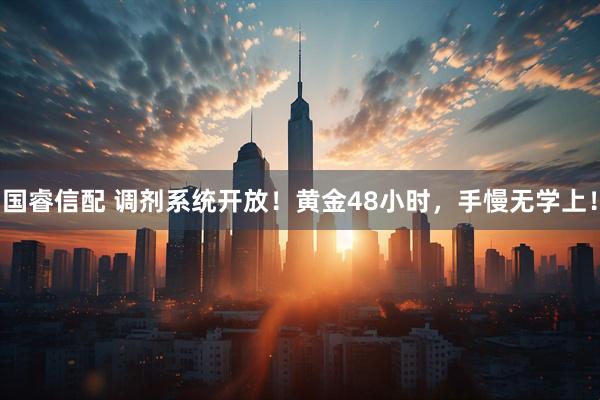国睿信配 调剂系统开放！黄金48小时，手慢无学上！