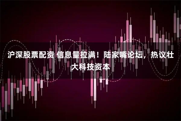 沪深股票配资 信息量拉满！陆家嘴论坛，热议壮大科技资本